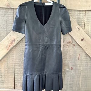 Designer leather dress NWOT